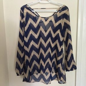 Charming Charlie Sheer long sleeve blouse